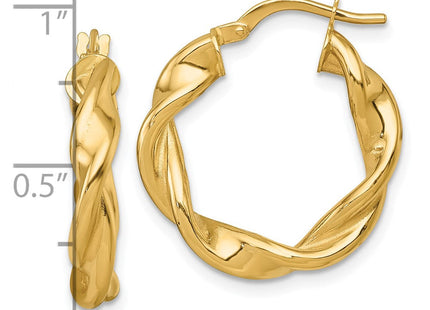 14K gold hoop earrings, another view