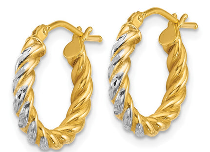 14K gold hoop earrings, alternate view