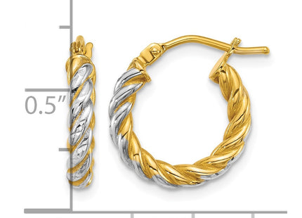 14K gold hoop earrings, another view