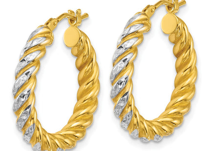 14K gold hoop earrings, alternate view