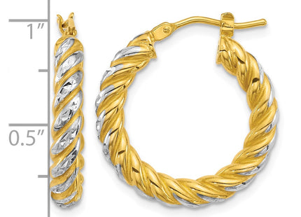 14K gold hoop earrings, another view
