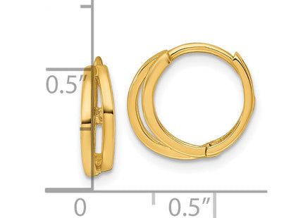 14K gold claddagh hoop earrings, another view