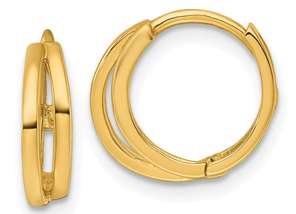 14K gold claddagh hoop earrings