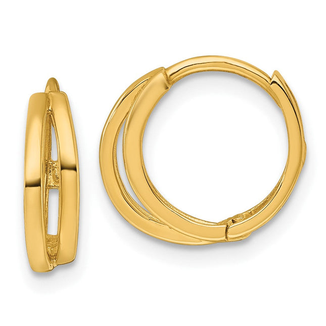 14k Polished Claddagh Hollow Hoop Earrings, 26.5 x 4mm