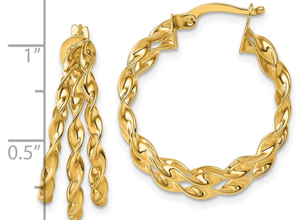 14k Yellow Gold Earrings Style TF2443 - Classique Jewelry Inc.