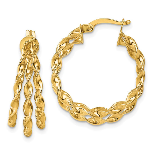 14k Yellow Gold Earrings Style TF2443 - Classique Jewelry Inc.