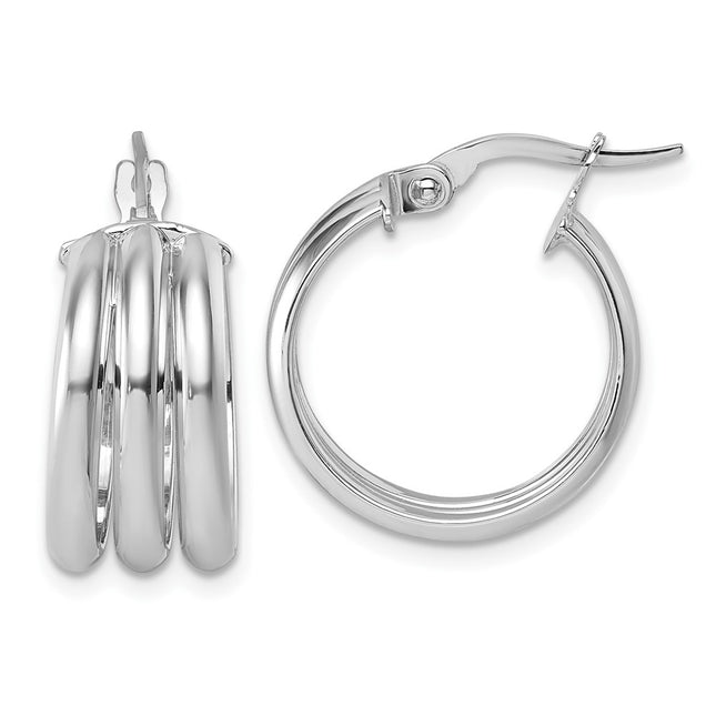 14k Yellow & Rhodium Earrings Style TF2444W - Classique Jewelry Inc.