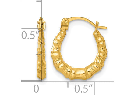 14K gold hoop earrings, another view