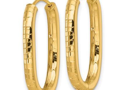 14K gold oval hoop earrings, alternate view