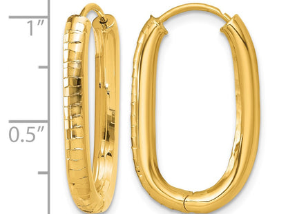 14K gold oval hoop earrings, another view