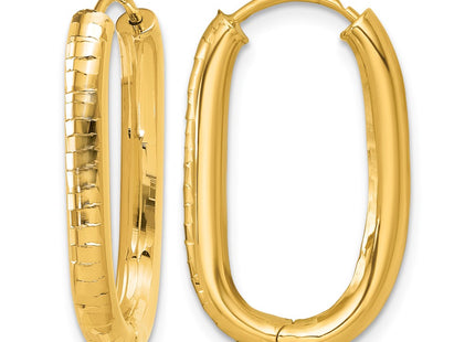 14K gold oval hoop earrings