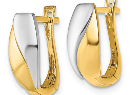 14k Yellow & Rhodium Earrings Style TF2469 - Classique Jewelry Inc.