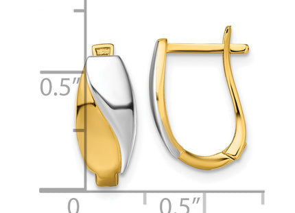 14k Yellow & Rhodium Earrings Style TF2469 - Classique Jewelry Inc.