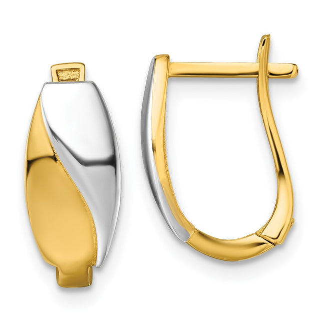 14k Yellow & Rhodium Earrings Style TF2469 - Classique Jewelry Inc.