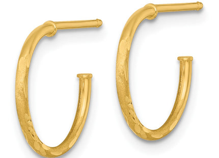 14K gold hoop earrings, alternate view