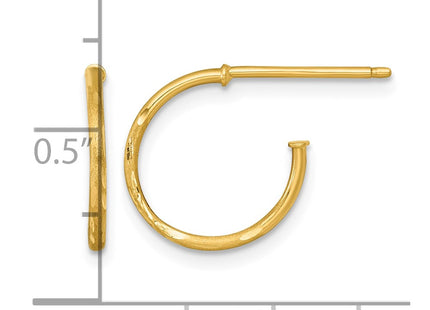 14K gold hoop earrings, another view