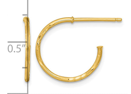 14K gold hoop earrings, another view