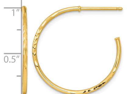 14K gold hoop earrings, another view