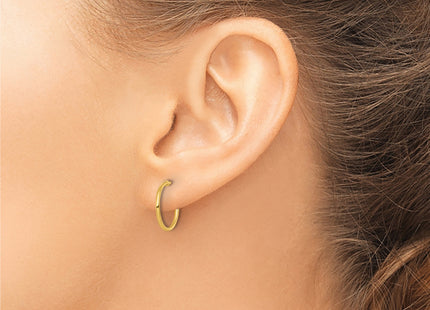 14k Polished 1.2 x Solid C-Hoop Post Earrings, 14 x 1.2mm