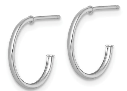 14K white gold hoop earrings, alternate view