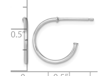 14K white gold hoop earrings, another view