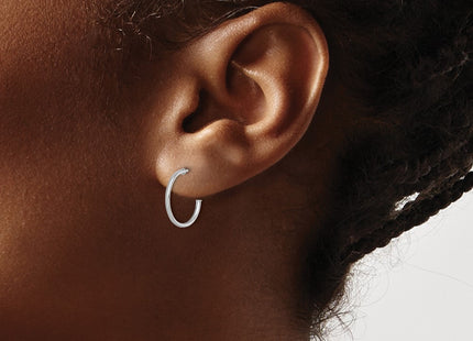 14K white gold hoop earrings, further view