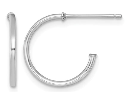 14K white gold hoop earrings