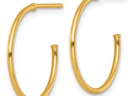 14k Polished 1.2 x Solid C-Hoop Post Earrings (Style TF2482)
