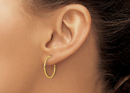 14k Polished 1.2 x Solid C-Hoop Post Earrings, 20 x 1.2mm