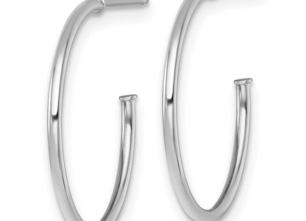 14K white gold hoop earrings, alternate view