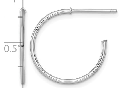 14K white gold hoop earrings, another view