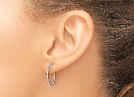 14K white gold hoop earrings, further view