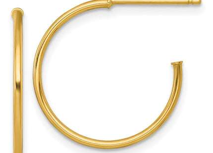 14k Polished 1.2 x Solid C-Hoop Post Earrings (Style TF2482)