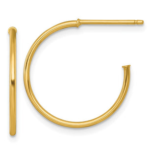 14k Polished 1.2 x Solid C-Hoop Post Earrings (Style TF2482)