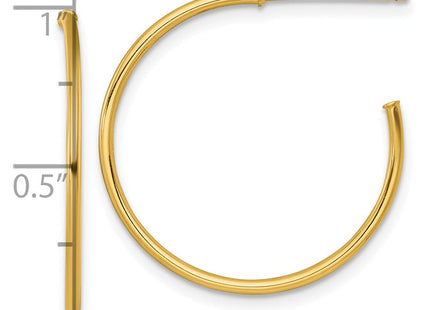 14k Polished 1.2 x Solid C-Hoop Post Earrings (Style TF2483)