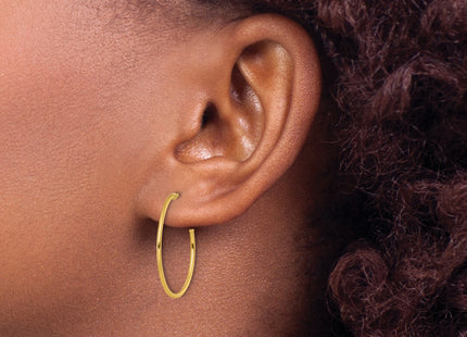 14k Polished 1.2 x Solid C-Hoop Post Earrings, 25 x 1.2mm