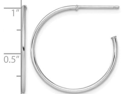 14K white gold hoop earrings, another view
