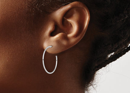 14K white gold hoop earrings, further view