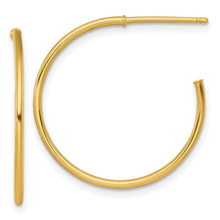14k Polished 1.2 x Solid C-Hoop Post Earrings (Style TF2483)