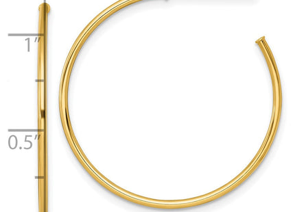 14k Polished 1.2 x Solid C-Hoop Post Earrings (Style TF2484)