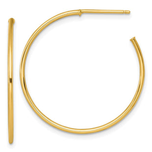 14k Polished 1.2 x Solid C-Hoop Post Earrings (Style TF2484)