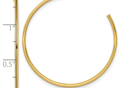 14k Polished 1.2 x Solid C-Hoop Post Earrings (Style TF2485)