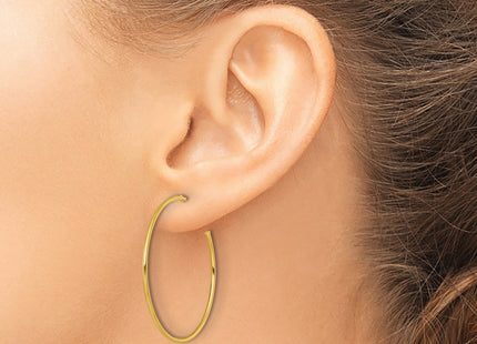 14k Polished 1.2 x Solid C-Hoop Post Earrings, 35 x 1.2mm