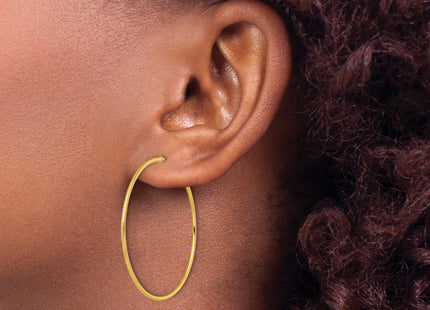 14k Polished 1.2 x Solid C-Hoop Post Earrings, 40 x 1.2mm