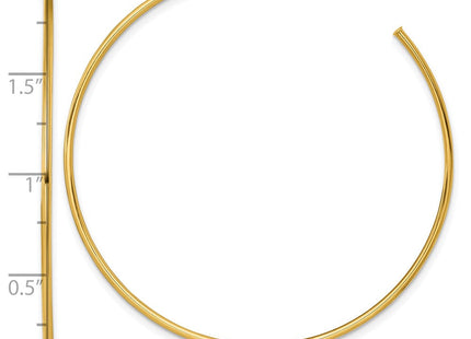 14k Polished 1.2 x Solid C-Hoop Post Earrings (Style TF2488)