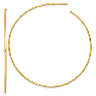 14k Polished 1.2 x Solid C-Hoop Post Earrings (Style TF2491)