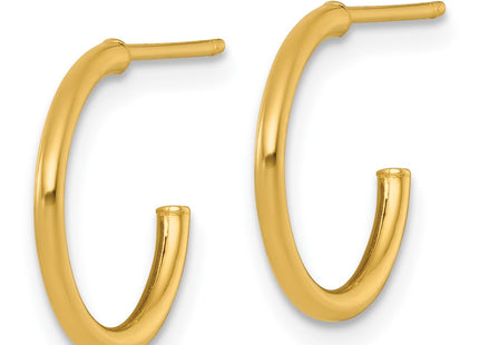14K gold hoop earrings, alternate view