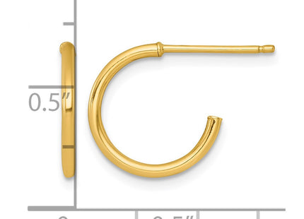 14K gold hoop earrings, another view