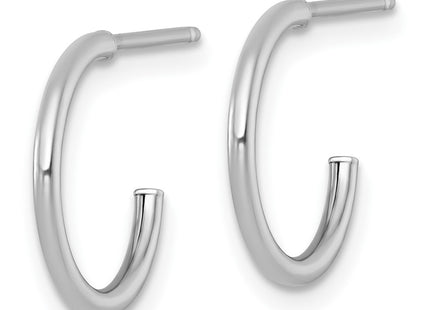 14K white gold hoop earrings, alternate view