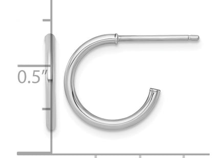 14K white gold hoop earrings, another view